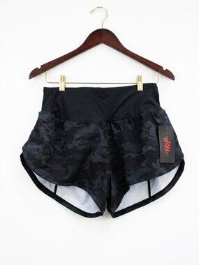 THE GYM PEOPLE High Waisted Running Shorts - Dark Camo (Medium)